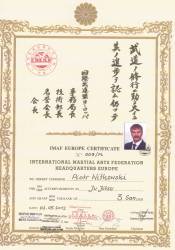 dyplom jujitsu - International Martial Arts Federation